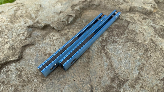 Glacier Blue G10 BRS Replicant Slotted Handles w/ Jeweled Blue Anodization (kraken compatible)