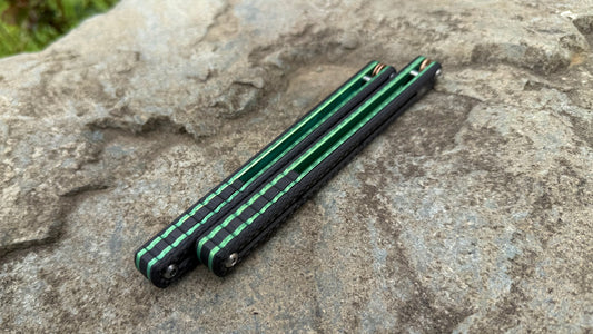 CF Kraken V2 Handles: Carbon Fiber w/ Green Ano