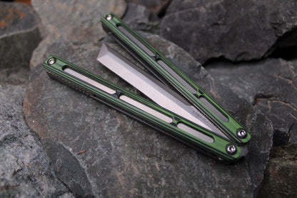 Flagship Tanto 004: Green and Black 2 tone G10 (Blem)(Sharpened Swedge)