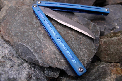 Flagship Bowie 003: Glacier Blue G10 W/Blue Jeweled Ano