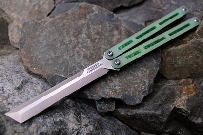 Flagship Tanto 005: Jade G10 W/Green Jeweled Ano