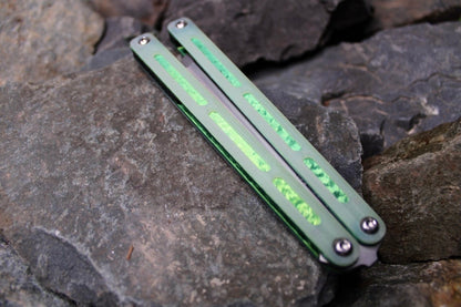 Flagship Tanto 005: Jade G10 W/Green Jeweled Ano