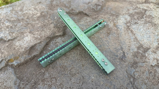 Jade G10 BRS Replicant Throwback Handles w/ Jeweled Green Anodization (kraken compatible)