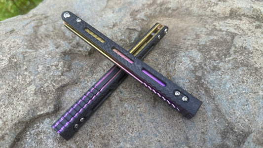 Carbon Fiber BRS Replicant 3 Slot Handles w/ Jeweled Sunset Fade Anodization (kraken compatible)