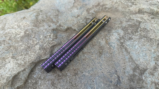 Carbon Fiber BRS Replicant 3 Slot Handles w/ Jeweled Sunset Fade Anodization (kraken compatible)