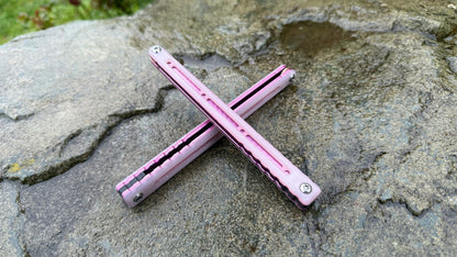 Titanium Nautilus Handles: Cherry Blossom G10 w/ Pink Anodization