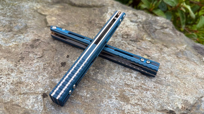 Dual Tone Blue and Black Triple Slot BRS Replicant Handles w/ Half Channel Spacers