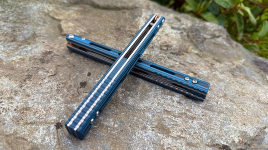 Dual Tone Blue and Black Triple Slot BRS Replicant Handles w/ Half Channel Spacers