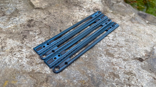 Blemished Dual Tone Blue and Black G10 Single Slot BRS Replicant Scales