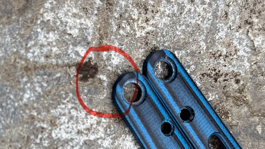 Blemished Dual Tone Blue and Black G10 Single Slot BRS Replicant Scales