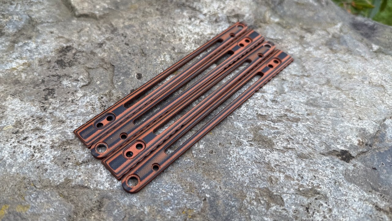 Dual Tone Orange and Black G10 Single Slot BRS Replicant Scales