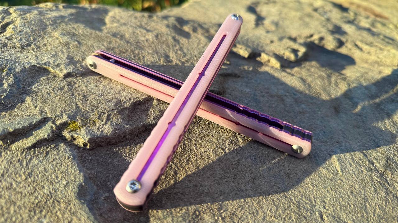G10 Kraken V2 Handles: Cherry Blossom G10 w/ Pink Ano