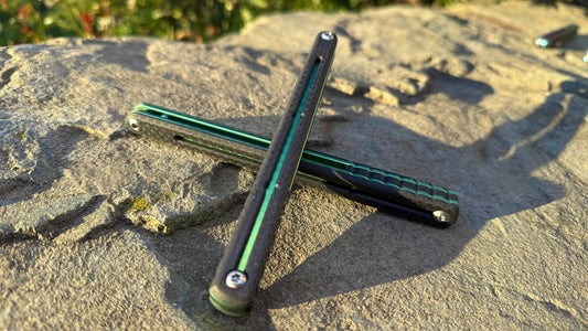 CF Kraken V2 Handles: Carbon Fiber w/ Green Ano