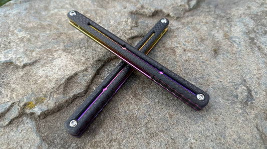 CF Kraken V2 Handles: Carbon Fiber w/ Sunset Fade Ano