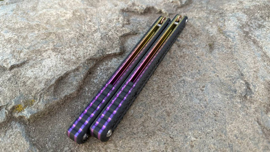 CF Kraken V2 Handles: Carbon Fiber w/ Sunset Fade Ano