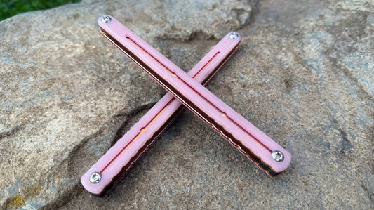 G10 Kraken V2 Handles: Cherry Blossom G10 w/ Rose Gold Ano