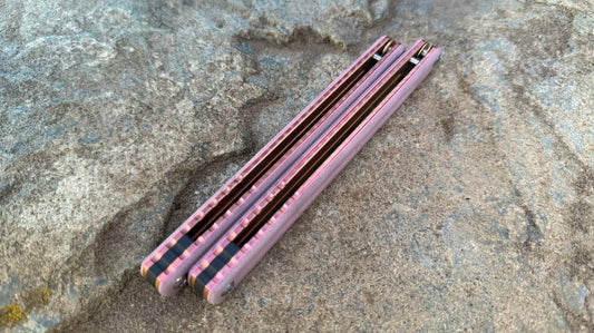 G10 Kraken V2 Handles: Cherry Blossom G10 w/ Rose Gold Ano