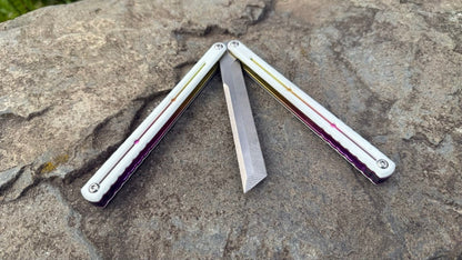S35VN Flagship Tanto G10 Kraken: White G10 w/ Jeweled Sunset Fade Ano