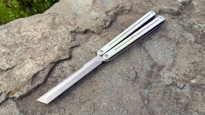 S35VN Flagship Tanto G10 Kraken: White G10 w/ Jeweled Sunset Fade Ano