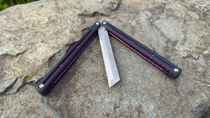 S35VN Flagship Tanto G10 Kraken: Black G10 w/ Jeweled Magenta Ano (Blem)