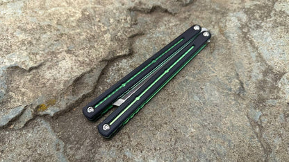 S35VN Flagship Tanto G10 Kraken: Black G10 w/ Jeweled Green Ano (sharpened swedge)