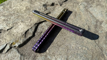 G10 Kraken V2 Handles: Black G10 w/ Sunset fade Ano