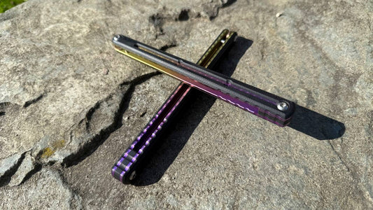 G10 Kraken V2 Handles: Black G10 w/ Sunset fade Ano