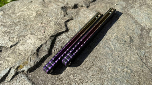 G10 Kraken V2 Handles: Black G10 w/ Sunset fade Ano